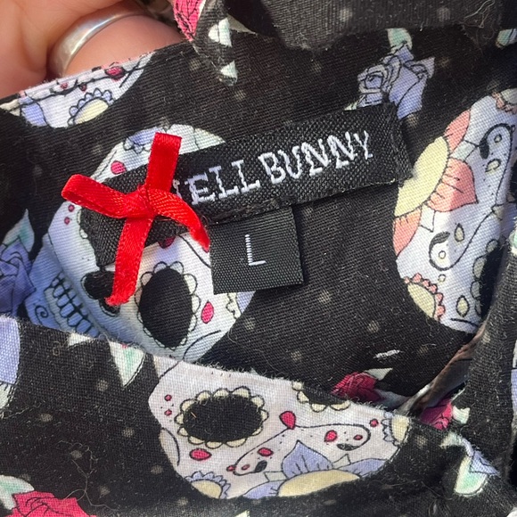 HELL BUNNY | Skull Print Sleeveless Punk Grunge Dress L - Picture 4 of 5